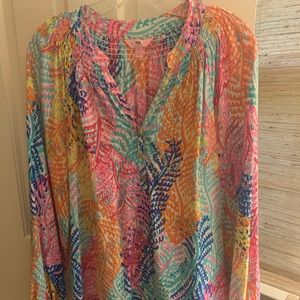 Lily Pulitzer silk summer blouse